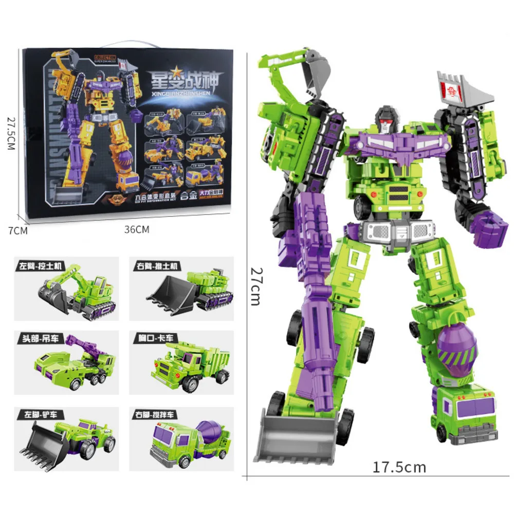 New Devastator 6 In 1 Transformation Model Defensor Toy Action Figure Robot Toy Bulldozer Excavator Robot Car Truck For Kid Gift Transformer Robot Aliexpress