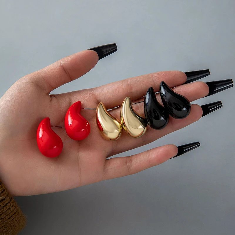 Y2K Style Droplet Chunky Resin Tear Drop Orecchini Dupes Per Le Donne Acrilico Lucido Waterdrop Orecchini Cerchi Gioielli Leggeri