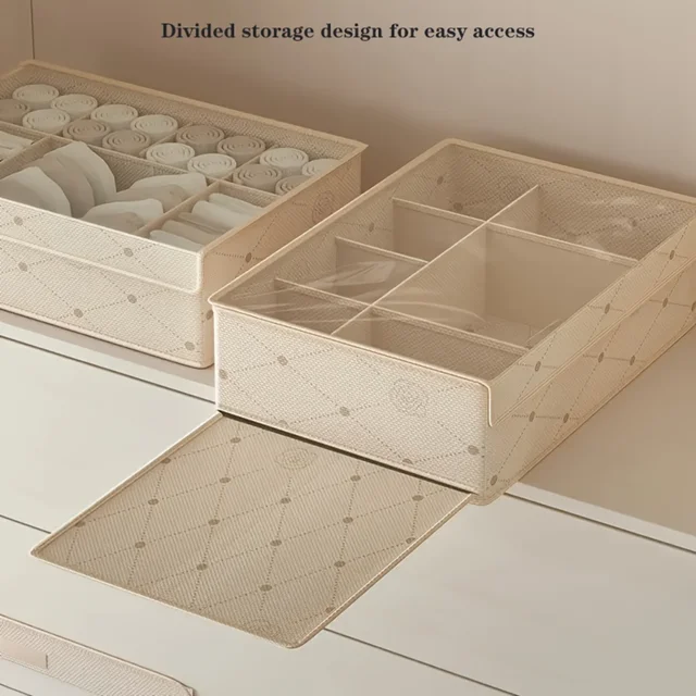 Foldable Dustproof  Bag, Multi Grids Packing Cube, Organizer For Socks Underwear Lingerie Bra - Image 2