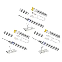 Kit de fer à souder électrique 5V 8W avec indicateur USB, charge rapide Portable, outils de soudage pour réparation de microélectronique avec couvercle 