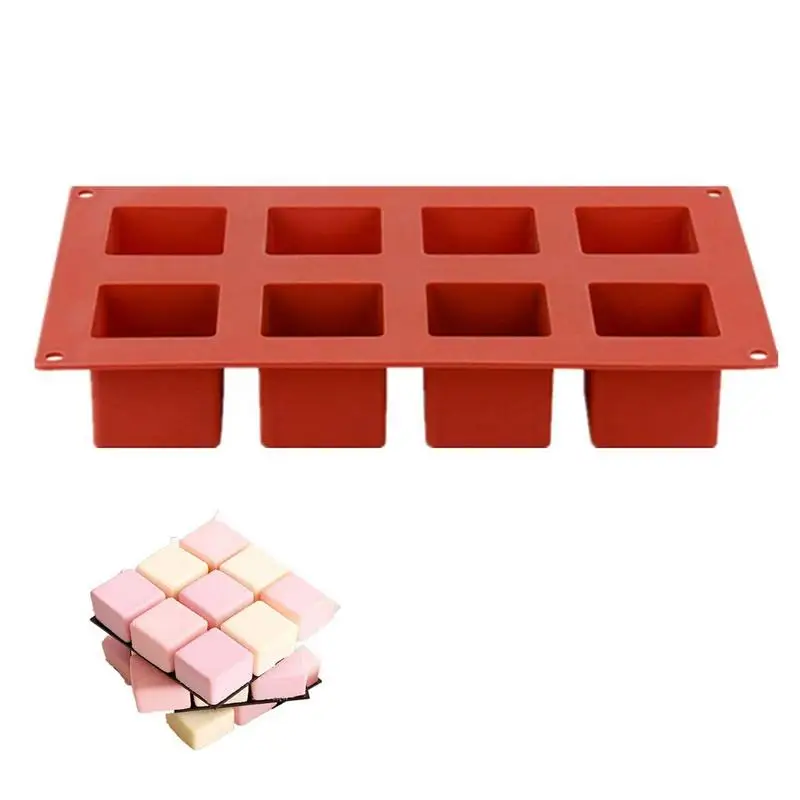 Stampo Quadrato Per Cioccolato Stampo A Cubo A 8 Cavità Per Fare Torte Padella Per Brownie In Silicone Per Morsi Di Brownie Keto Fat Bombs Fudges Ice 