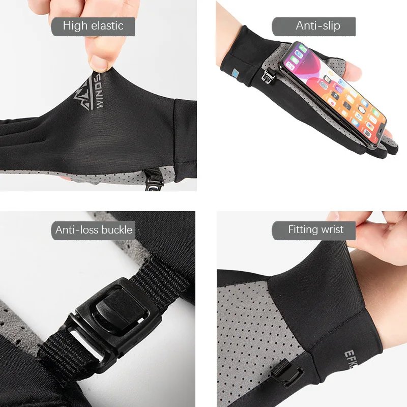 Breathable Anti-Slip Unisex Cycling Gloves - Full Finger Ice Silk