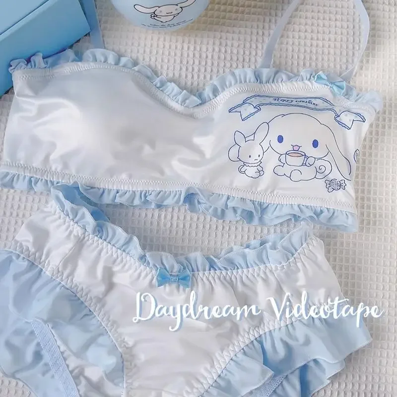 Sanrio Anime Kawaii Cinnamoroll Kuromi Lovely Underwear Set Cute Cartoon Girly Heart Mutandine Reggiseno Regali Per Ragazze