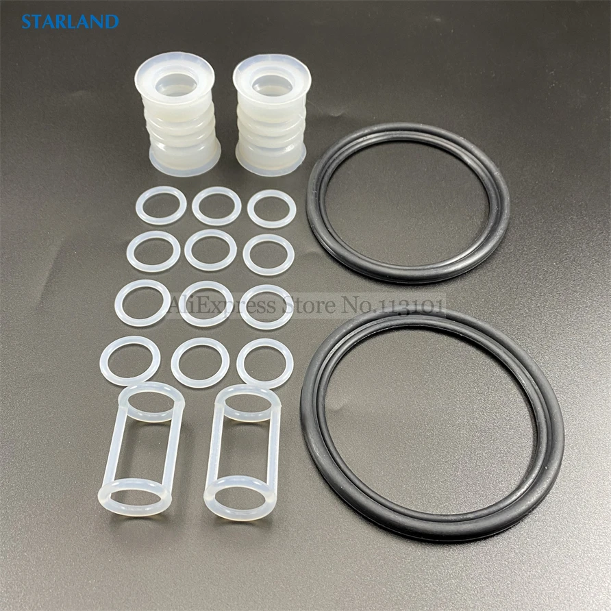 18 In 1 Silicone Seal Rings Combo Corrugate Seal Tubes Parts BJ Ice Cream Makers Ventus Soft Serve Machine Fittings Replacements
