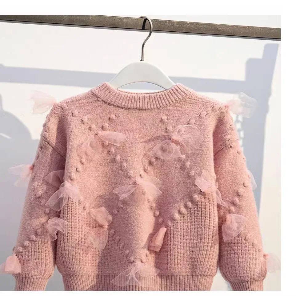 Children's Clothing Autumn Winter Girls Fashion Thickened Knitted Pullover Sweater Kids Girl Clothes Top