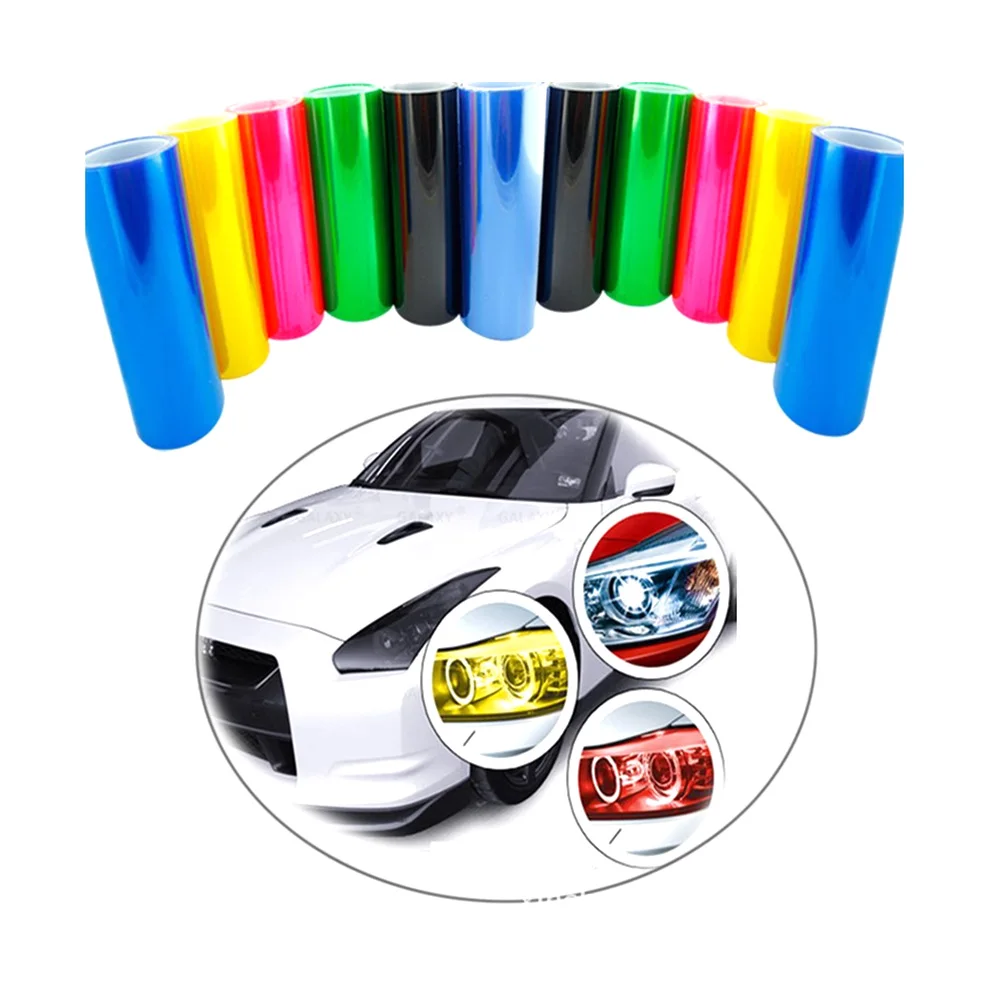 30*60 Cm Auto Tinta Pellicola Lente Involucro Del Vinile Adesivi Per Auto Fumo Nero Scuro Blu Rosso Trasparente per Auto Faro Fanale Posteriore Fendinebbia - Image 4