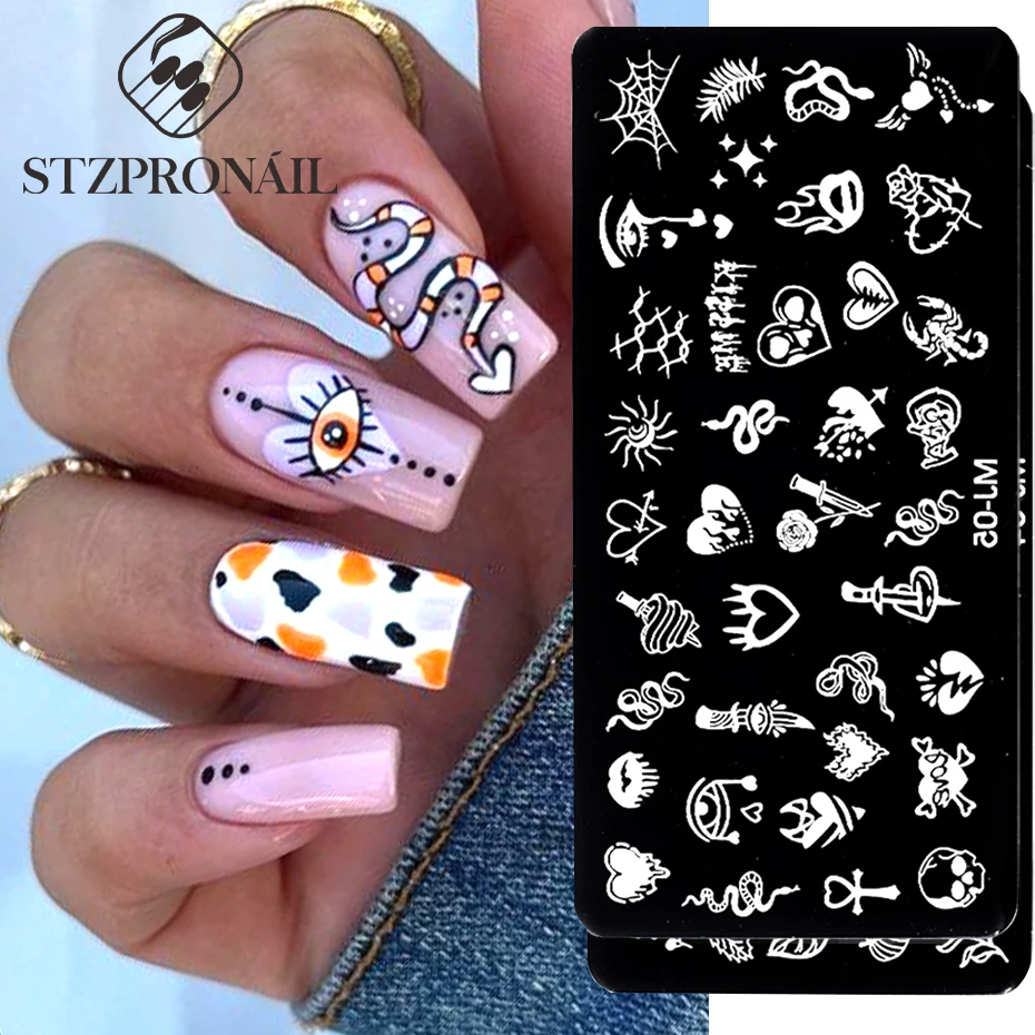 PICT YOU Nail Stamping Plates Halloween French Rose Flower Nail Art  Template DIY
