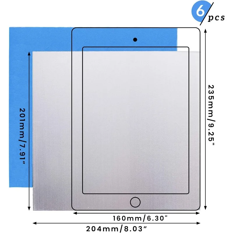 6pcs Blank Aluminium Stamping Sheets Thin Aluminum Sheets Practice Panel Plate Metal Craft for Jewelry Making Hand Stamping