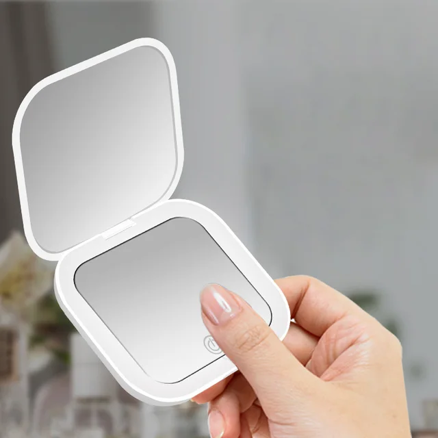 Compact Folding LED Makeup Mirror 2