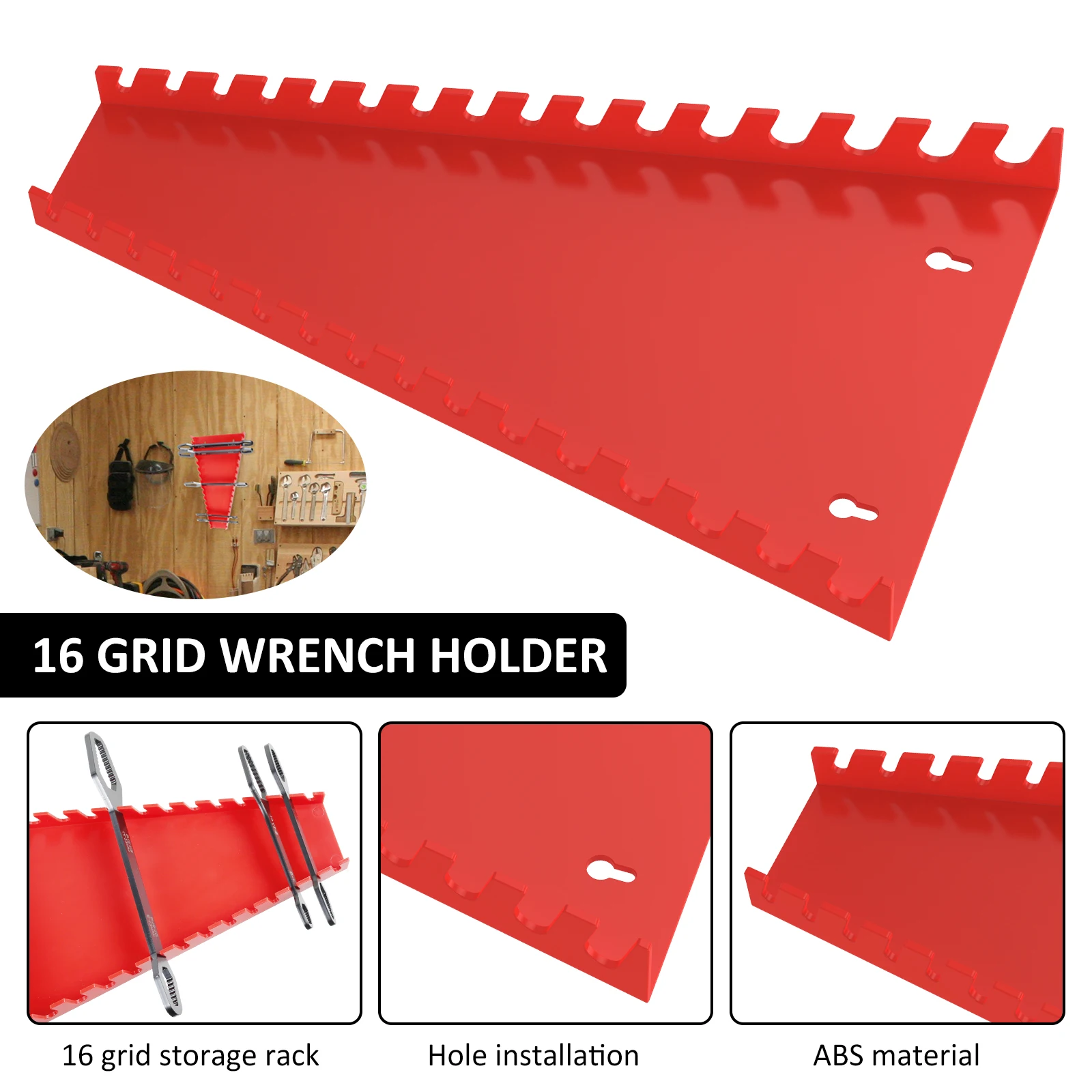 Wrench Storage Rack Wrench Sorter Bracket Tool Storage Box Organizer Wall Mounted 5mm-27mm Metric and Imperial Wrenches wrench organizer wrench holder tool organizer