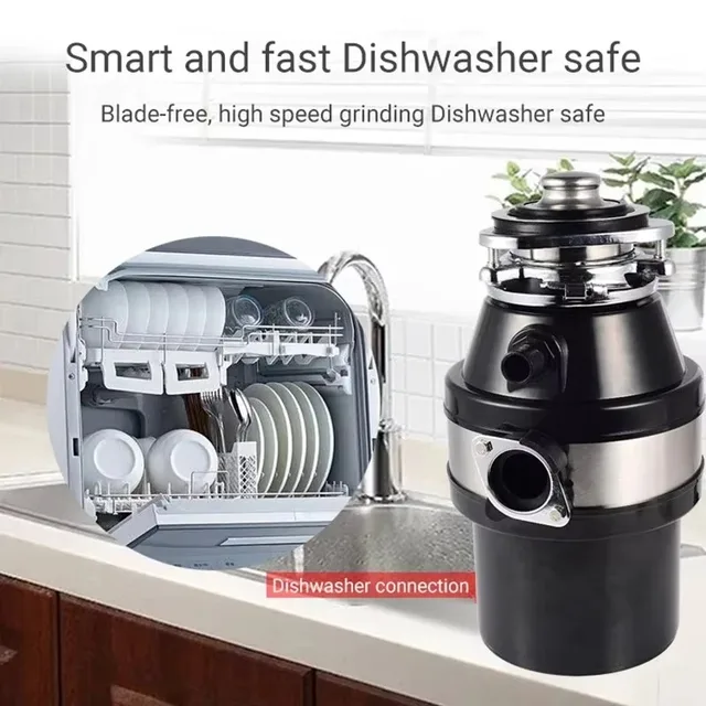 DIVEDEER Cucina Smaltimento dei rifiuti domestici Smerigliatrice per residui alimentari Smaltimento fognario Polverizzatore Attrezzatura per lavello da cucina 5