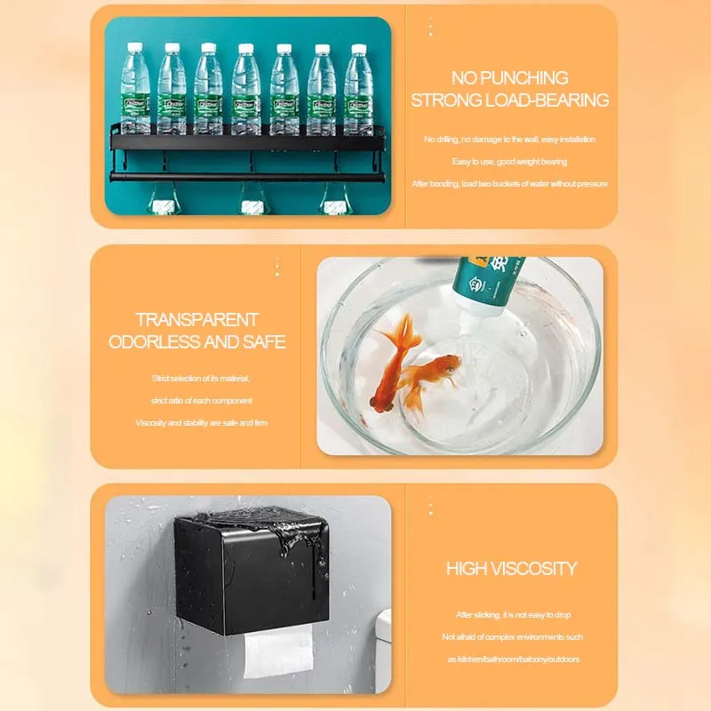 Super Glue 100G Punch-Free Transparent Glue Waterproof Nail-Free Universal Strong Adhesion Metal Glass Glue