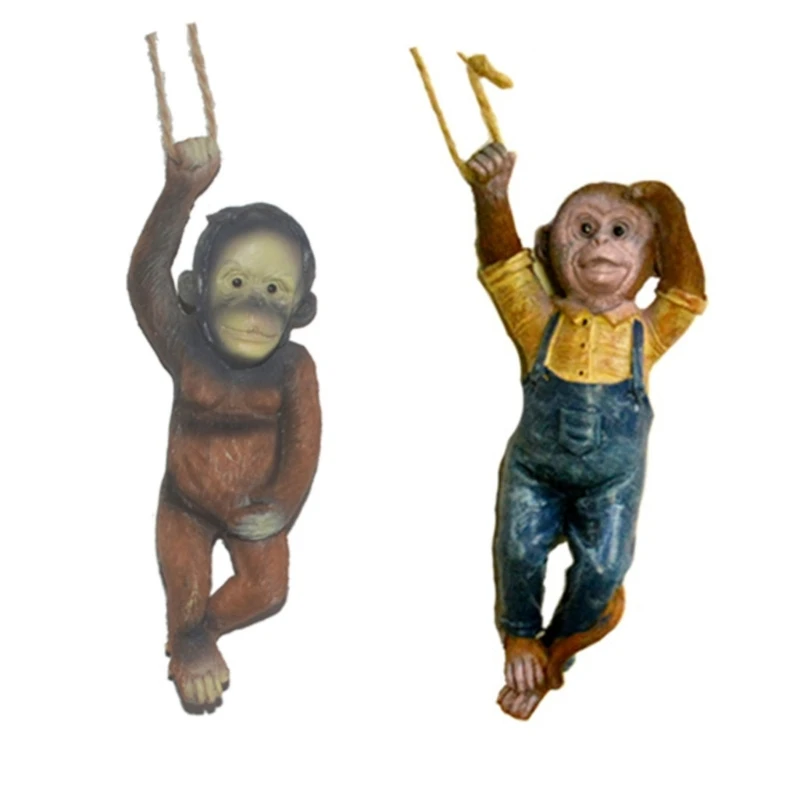 

Resin Monkey Sculpture Wall Decor Outdoor Wall Art Hanging Garden Decors