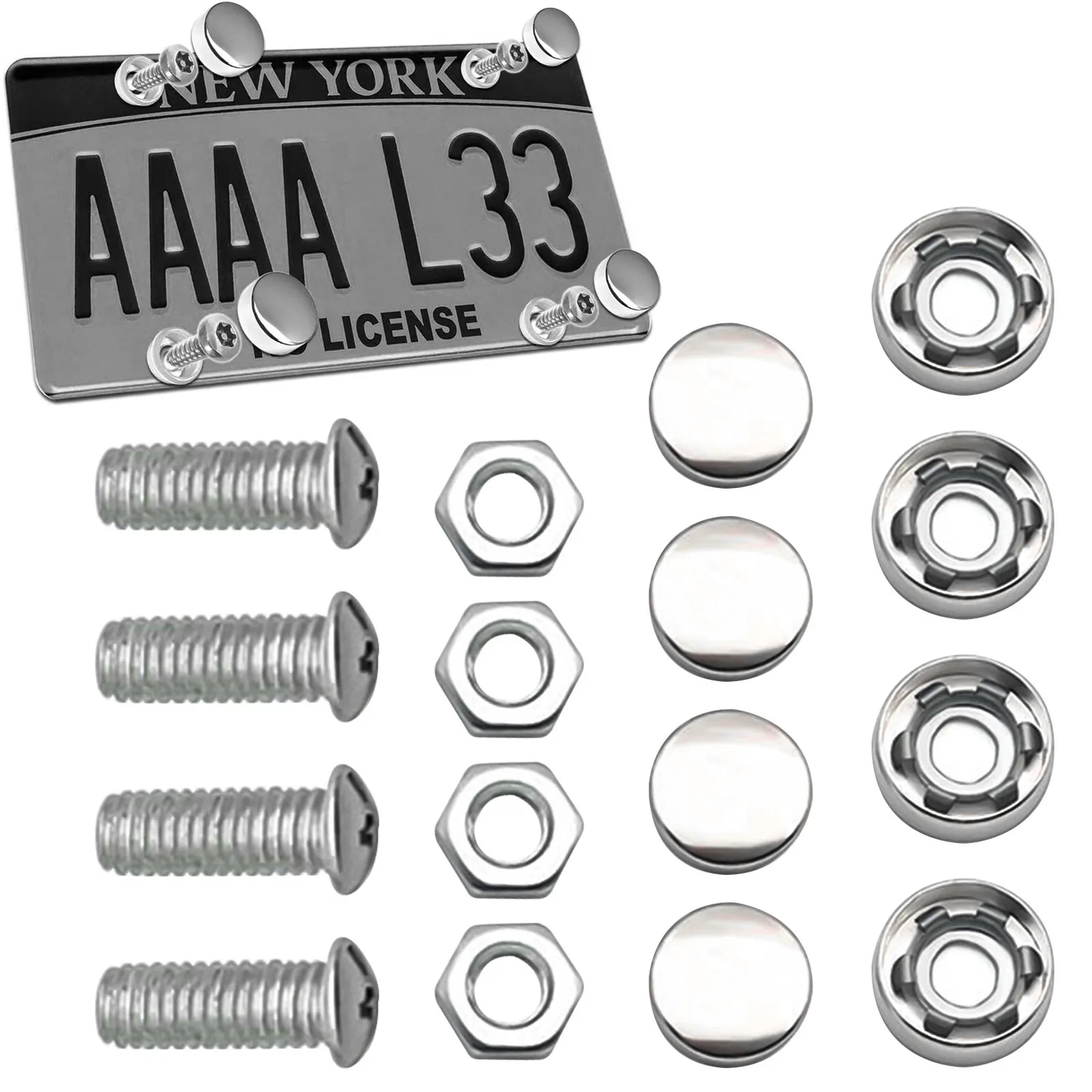 Anti Theft License Plate Screws Stainless Steel Bolts Fasteners Kits for Car  Tag Frame Holder Mounting Hardware Cover Security AliExpress