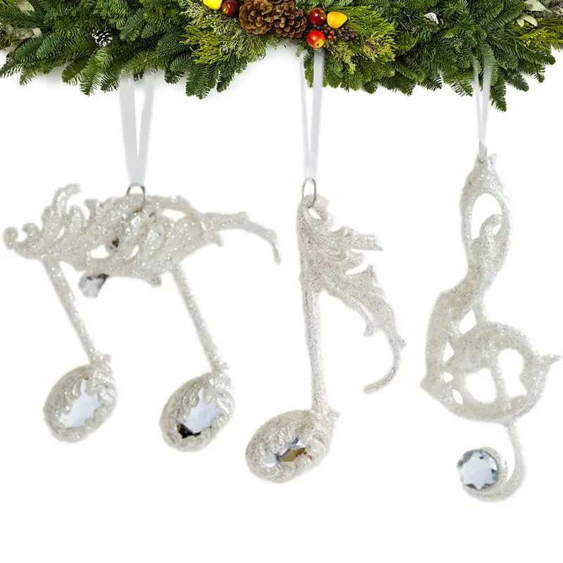 Glitter Christmas Pendant Mini Glitter Christmas Tree Ornaments For Decor Tree Hanging Ornaments Shimmering Note Angel