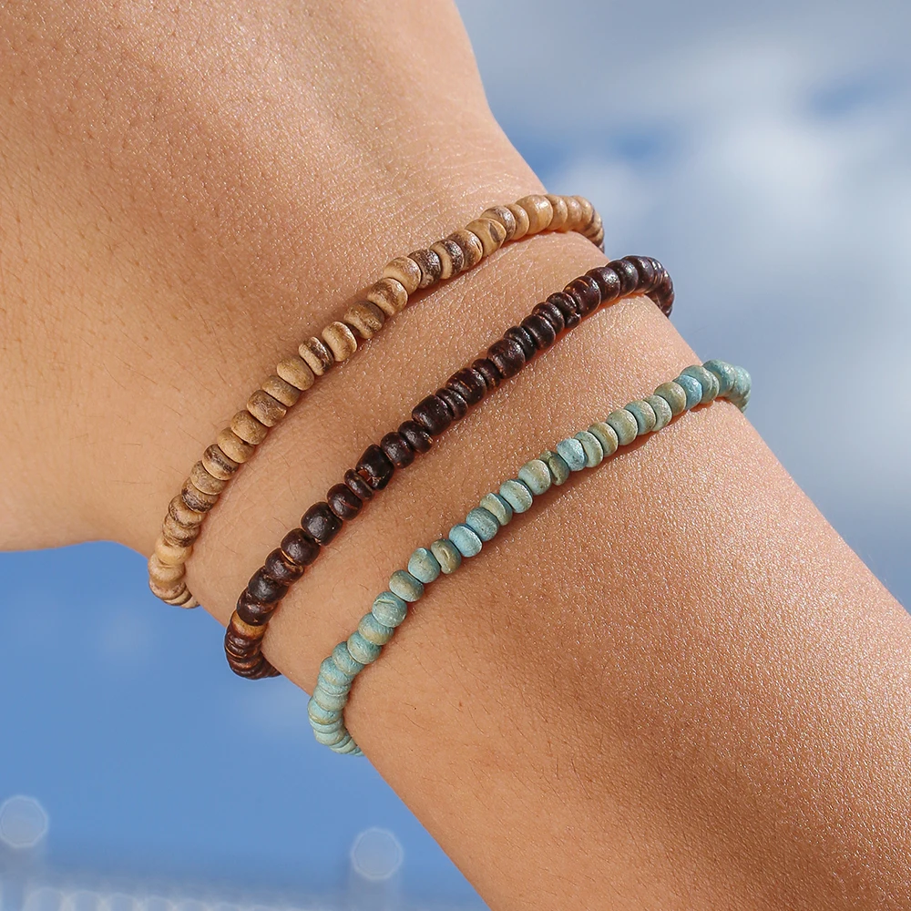 Urlaubsstil Holzperlen Kokosnussschalenarmband Boho vielseitiges Senior Sense Perlen Herrenarmband Kokosnussschalenarmband – Detail 2