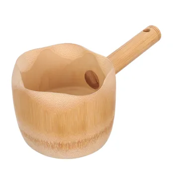Bamboo Water Ladle Scoop for Home Kitchen Gardening Outdoor Bath Hair Washing - Solid Multipurpose Long Handle Garden Watering 1