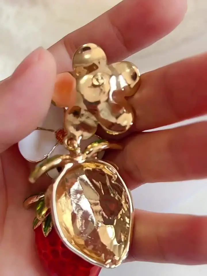 NISHIZAWA милые серьги с клубникой для женщин цветы капельная глазурь элегантные