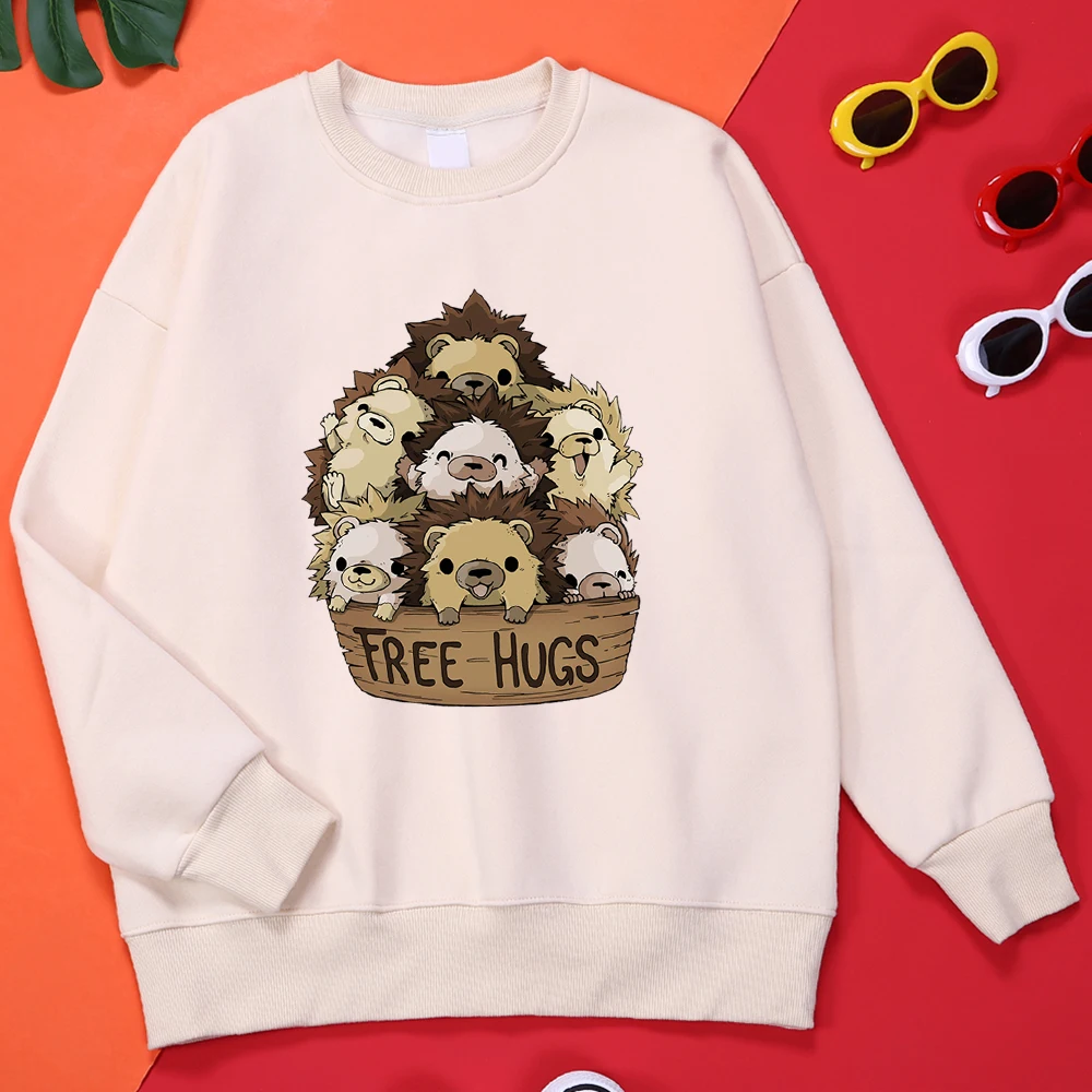 

Free Hugs A Basket Of Cute Little Bears Hoodie Mens Comfortable Oversize Hoodies Graphics O-Neck Tracksuit Vintage Casual Tops