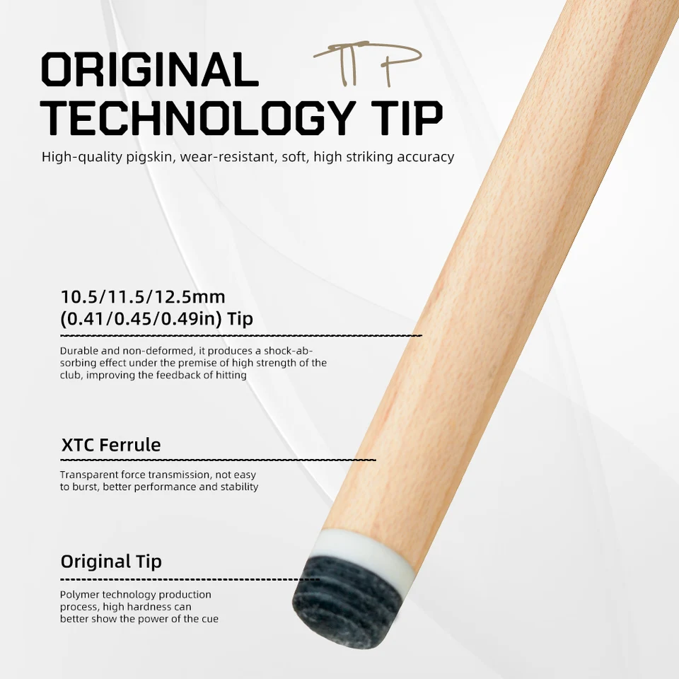 Zokueメープルカーボンシャフト、ビリヤードキュー用