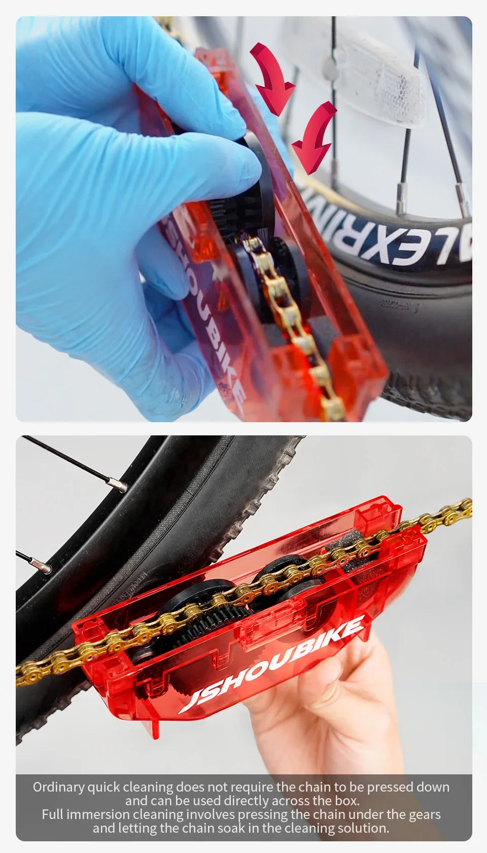 Description Picture 6 of itemBicycle Red Chain Cleaner Bike Chain Cleaning Tool Cycling Scrubber Washer Tool Mountain Bike Washing Kit Bicycle Accessories