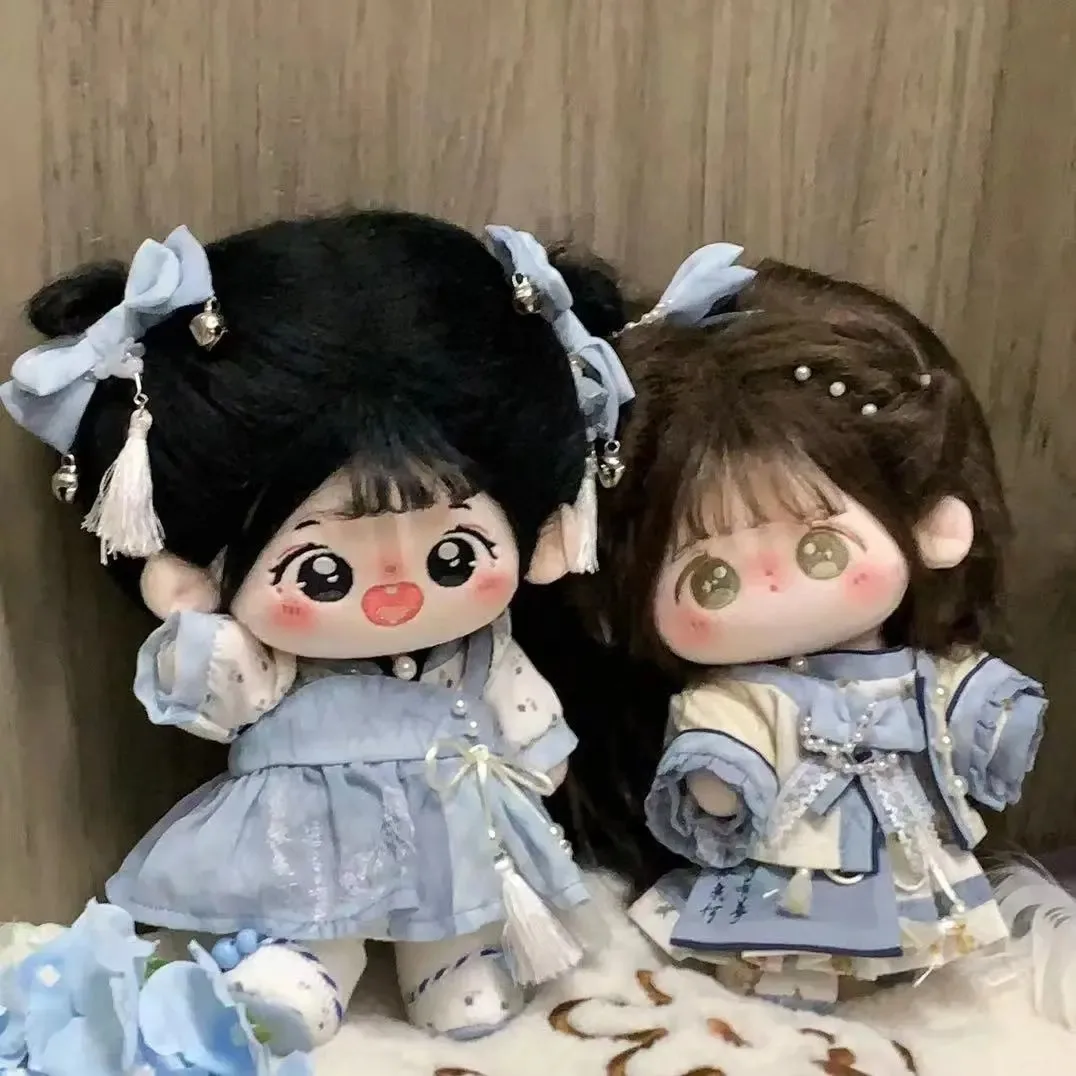 

Sweet Girl Blue Hanfu Ancient Costume Suit For 20cm Plush Doll Clothes Outfits Cosplay Accessories Outfits Birthday Gift