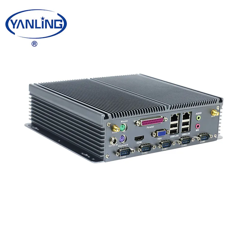 신제품 YANLING 임베디드 컴퓨터 IBOX-206 PLUS J1900 쿼드 코어 팬리스 산업용 PC 터치스크린 32G/64G/128G SSD 재고 있음