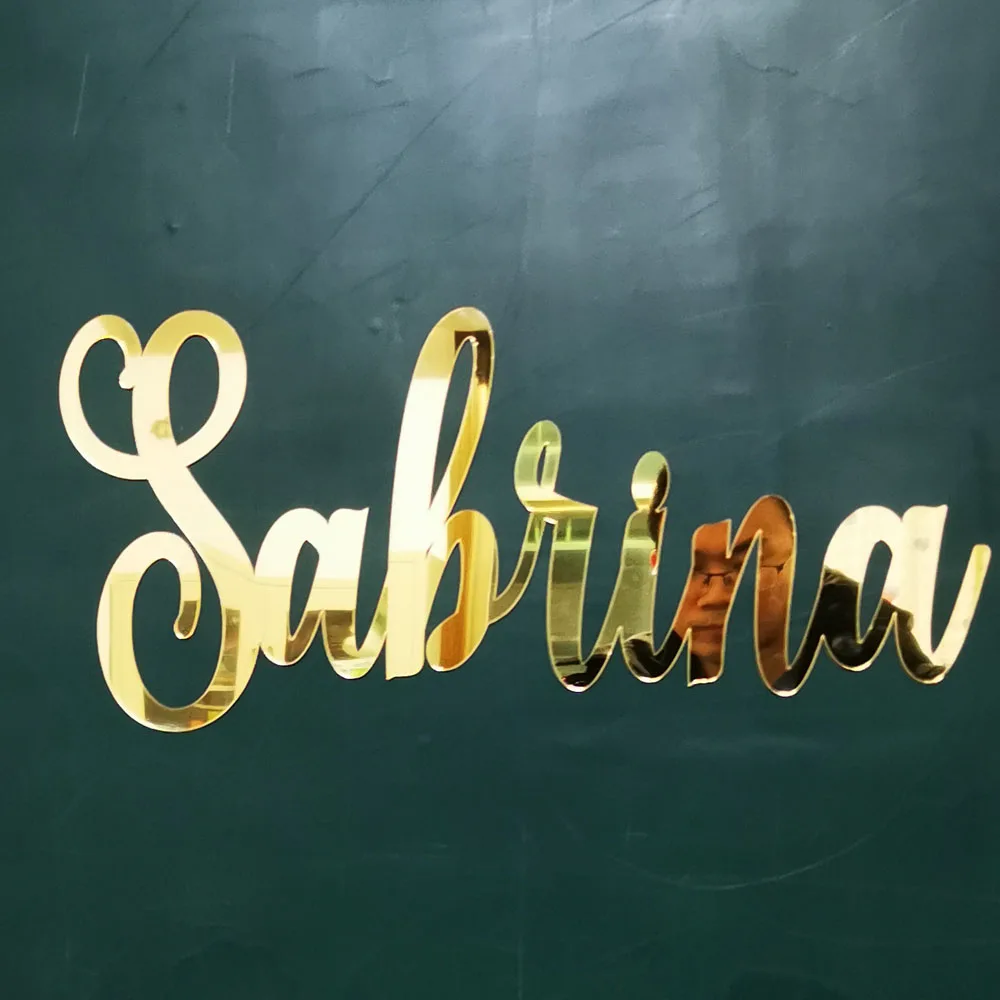 Mirror Wedding Name Sign Wall Hanging Table Sign Rustic Wedding Anniversary Engagement Party Event Decor