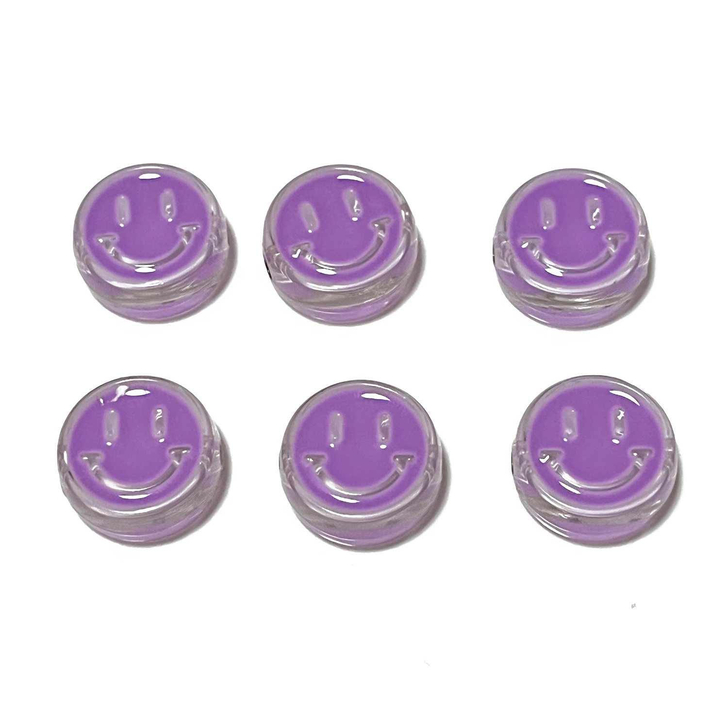 10 teile/los 22mm Lächeln Gesicht Runde Acryl Perlen Großes Loch Lose Spacer Perlen Für Schmuck Machen Hand Diy Schlüssel ketten Zubehör – Detail 10