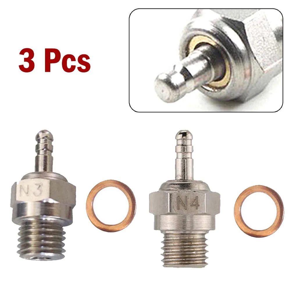 

3 Pcs 70117 Spark Hot Glow Plug For 1/10 1/8 N3 N4 Nitro RC Car For HPI SHP HSP Remote Control Car Accessories