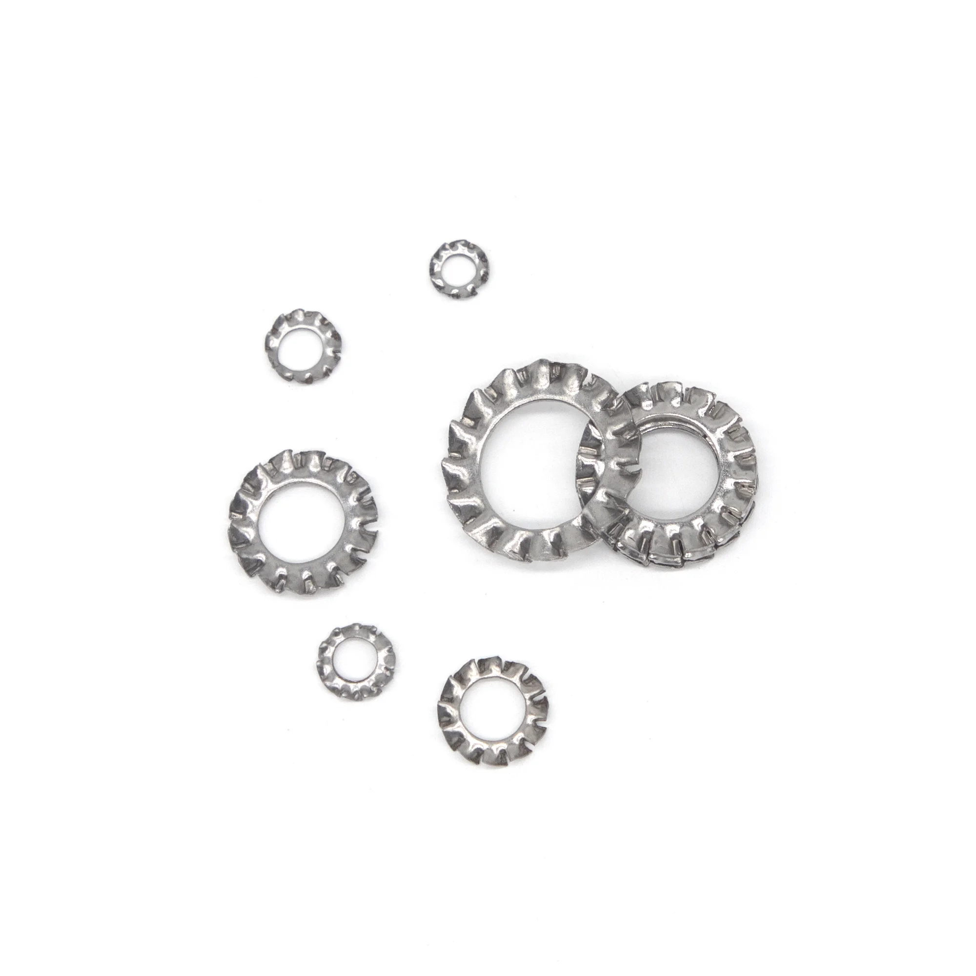 Stainless Steel External Serrated Washer Set M3 M4 M5 M6 M8 M10 M12 External Toothed Serrated Lock Washer Shakeproof 160pcs