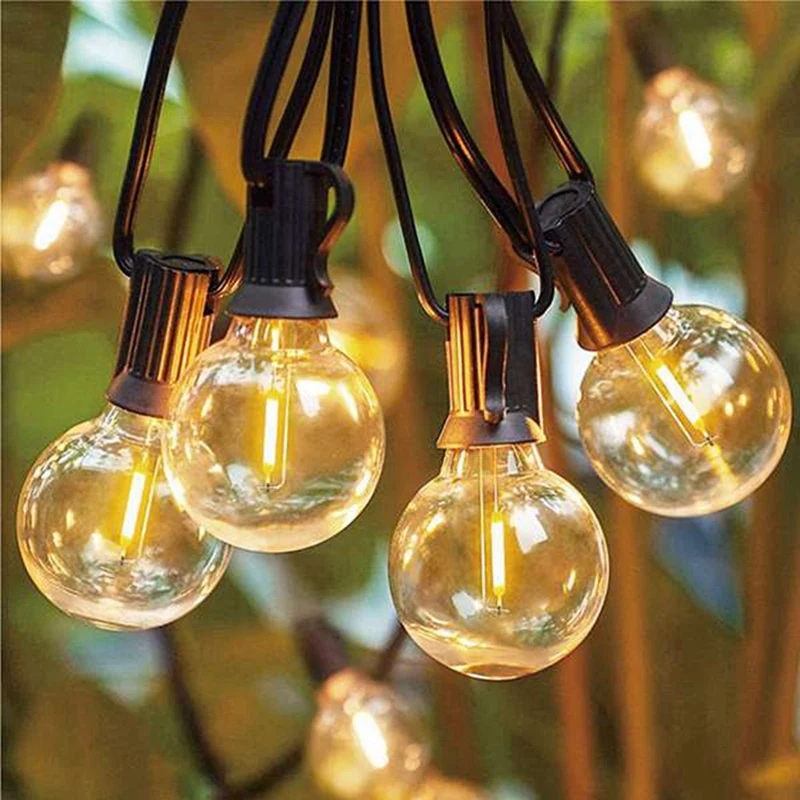 

12Pcs G40 LED Replacement Light Bulbs, E12 Screw Base Shatterproof LED Globe Bulbs For Solar String Lights Warm White