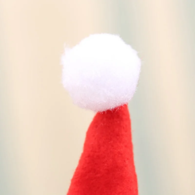 (10 Pieces/bag) 12 * 6cm Children's Holiday Party Festive Decoration Red Snowball Christmas Hat New Year Gift Handmade DIY