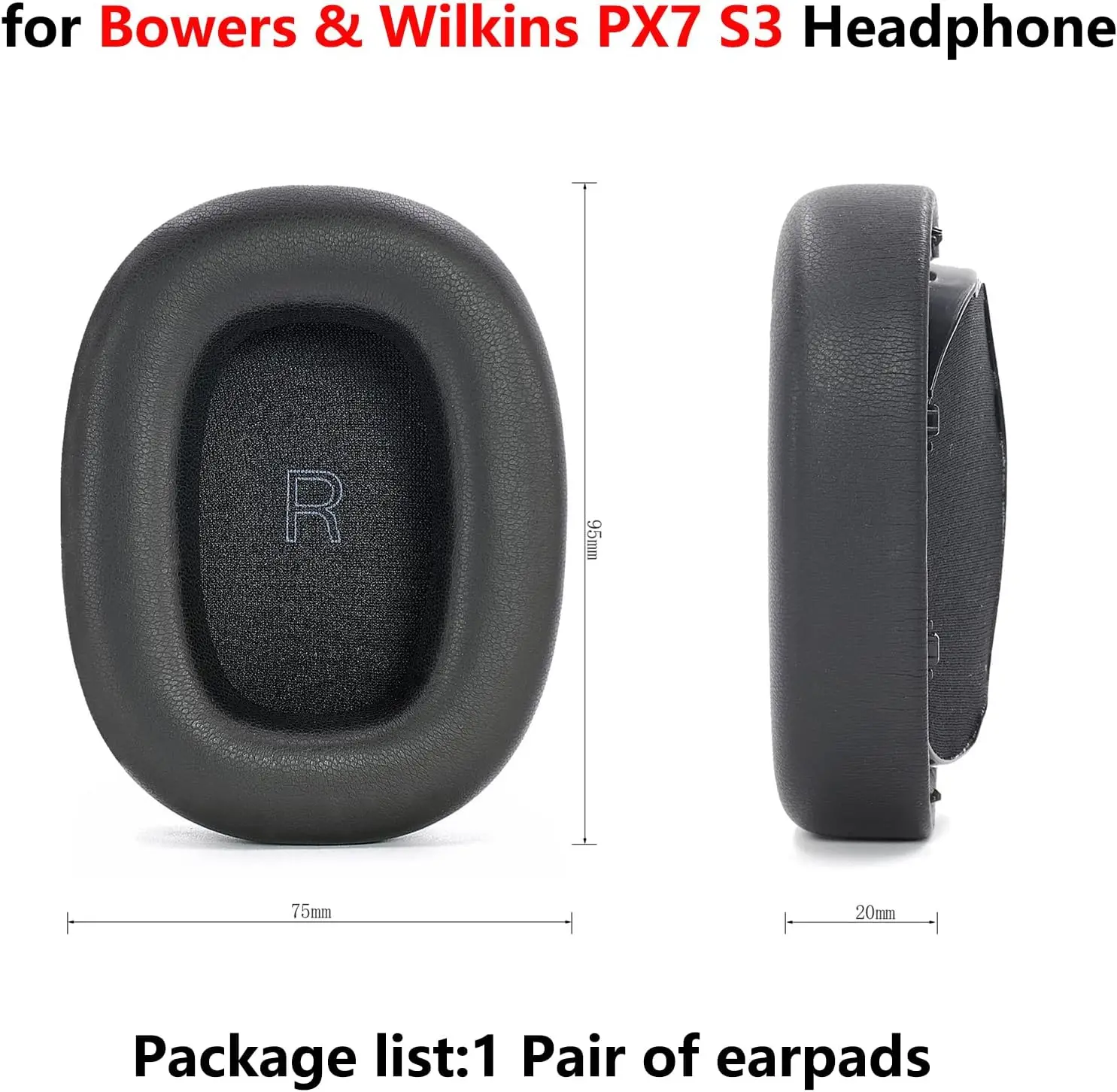 Px7 S3 Replacement Earpads Compatible with Bowers & Wilkins Px7 S3 Wireless Headphones (Do Not Fit PX7 / PX8 Headphones)