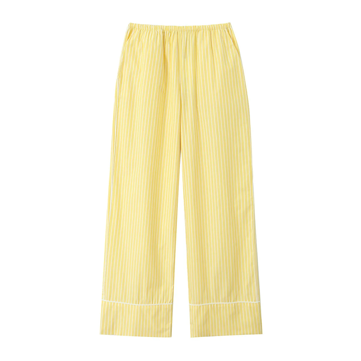 thumbnail image 1 of HH TRAF Conjunto informal de 2 piezas para mujer, camisa holgada de manga larga con solapa a rayas y botonadura sencilla, pantalones de pierna ancha con cintura elástica para mujer, 1 of 5
