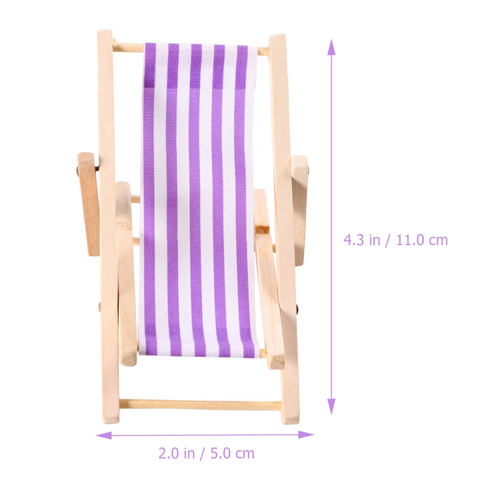 3 Pcs Blue Recliner Chairs Miniature Rocking Chair Craft Chair Blue Decor 1: 12 Deck Chair Accessories Deck Chair Beach Chair