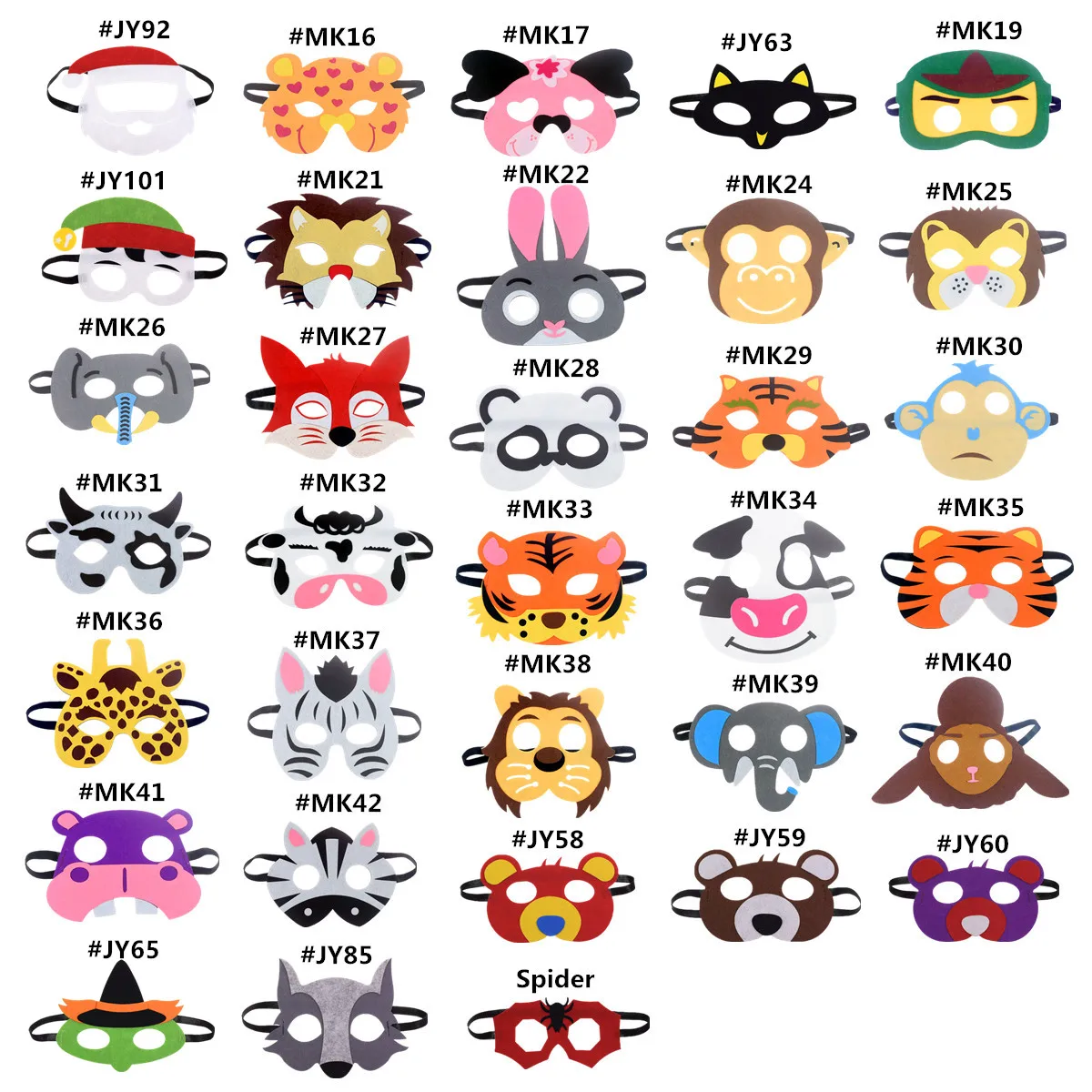 Animal Face Cosplay Masks for Kids - Wolf, Panda, Giraffe & Tiger Masquerade Costume