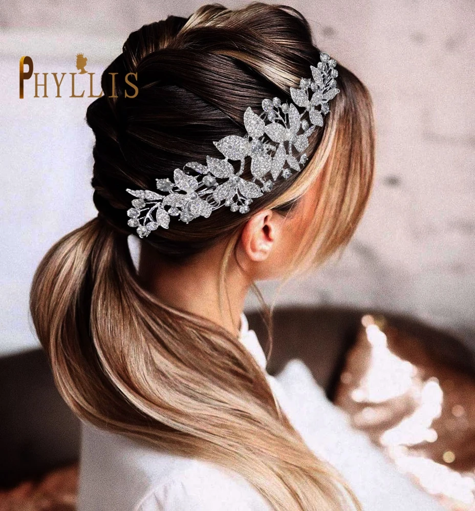 A25 Luxury Bridal Hair Accessories Crystal Wedding Headband Women Tiara Rhinestone Bride Headpieces Fashion Party Hair Ornaments