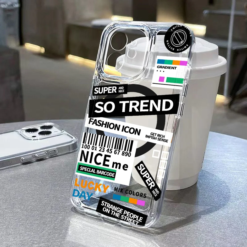 Fashion Label Silicone Soft Transparent Phone Case