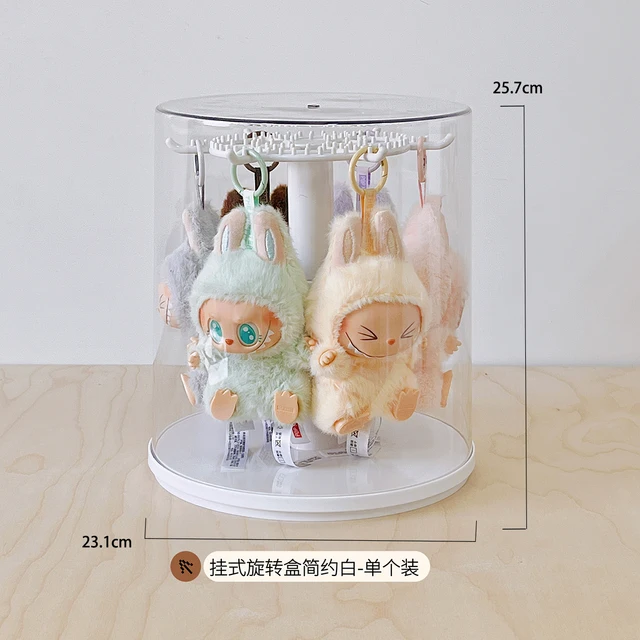 In Stock New Labubu Pendant Display Box Rotating Transparent