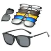 6 In 1 Custom Men Women Polarization Optical Magnetic Sunglasses Magnet Clip On Sunglasses Polarization Clip On SunGlasses Frame 2
