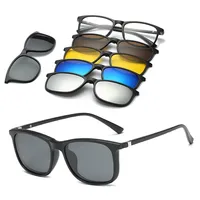 6 In 1 Custom Men Women Polarization Optical Magnetic Sunglasses Magnet Clip On Sunglasses Polarization Clip On SunGlasses Frame 2