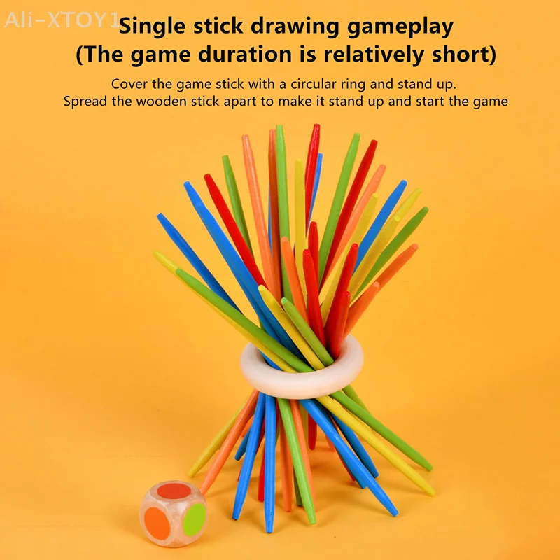 Balance & Fun Wooden Stick Toys Family Game For Kids, Adults & Seniors &ndash; Enhances Coordination, Focus Patience Training