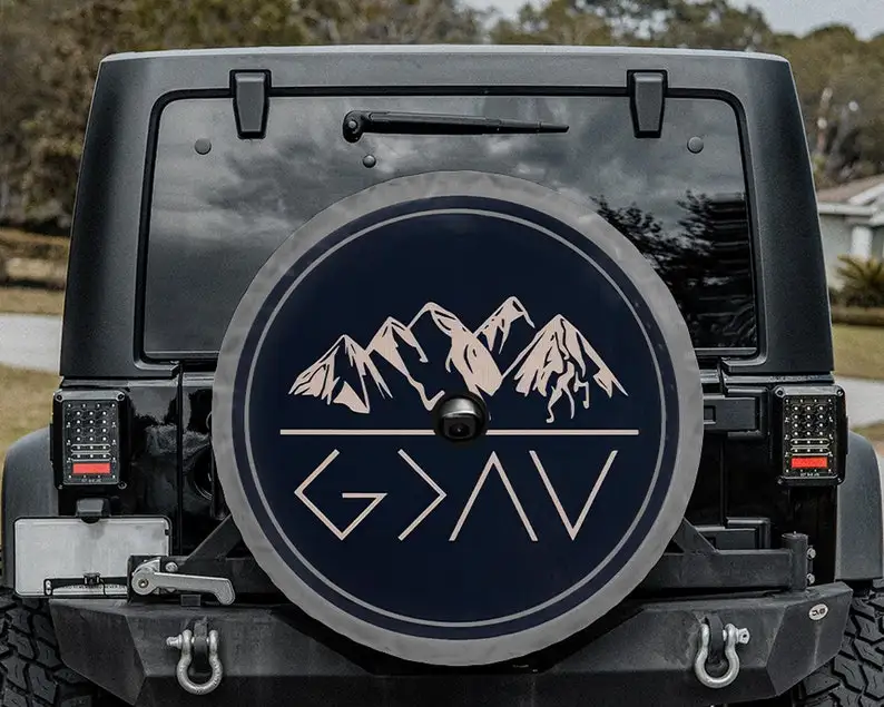 

Camping Tire Spare, Mountain Great Gift, Gift for her, Personalized Gifts, Tire Cover For Car, Car Accessories, Spare Tire Cover