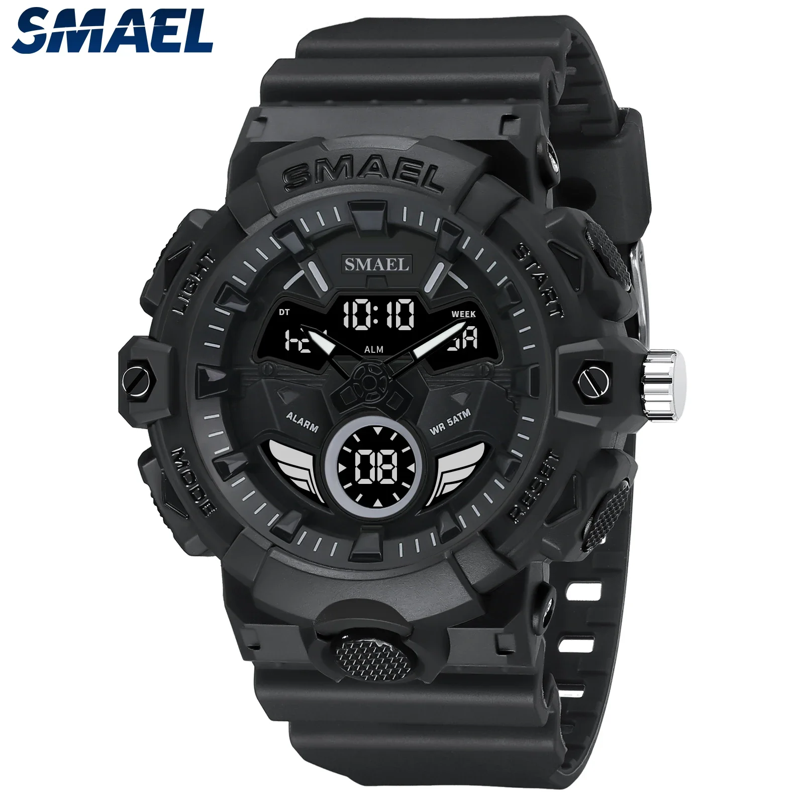 SMAEL Night Light Waterproof Men's Electronic Watch 8085 Cool Dual Display Multi functional Outdoor Sports 6