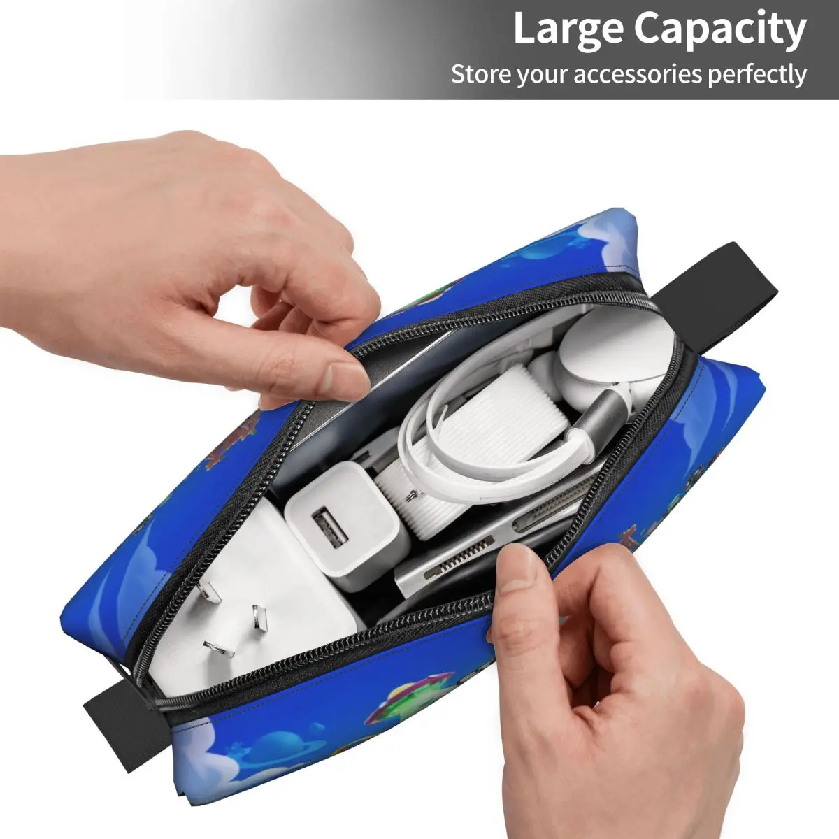 Stumble Guys Large Makeup Bag Beauty Pouch Travel Cosmetic Bags Cartoon Game Portable Toiletry Bag for Women 4