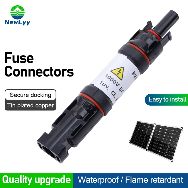 Connecteurs de fusibles photovoltaïques de panneau solaire de 1000V DC 10A 15A 20A pour la production d'énergie solaire industrielle et commerciale 1