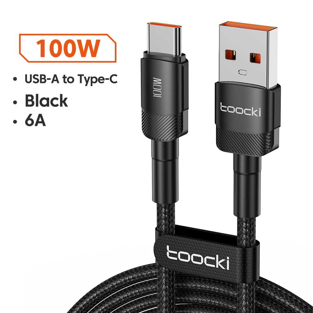 Toocki 100W 6A USB C Cavo USB dati di ricarica rapida Tipo C per Huawei Honor Oneplus Realme Xiaomi Samsung USB A a C Cavo del telefono