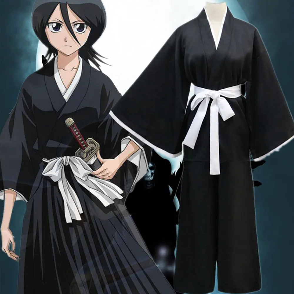 

Bleach Kuchiki Rukia Anime Cosplay Costume Rukia Kuchiki Kimono Uniform Sets Die Pa Bleach Costumes Halloween Party for Women