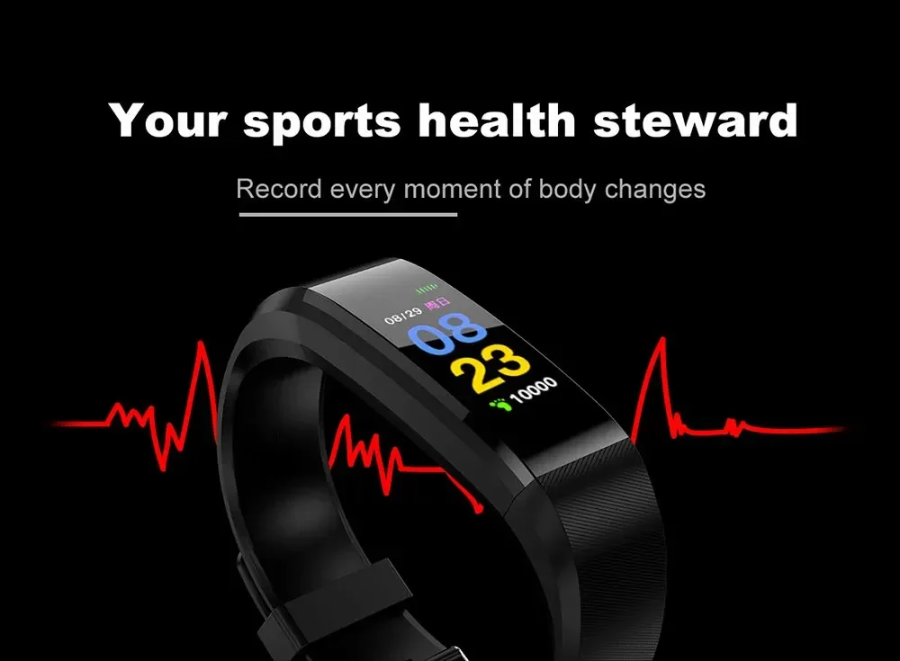 115Plus Smart Bracelet 0.96 inch ST - 17H25 16KB RAM 512KB ROM Heart Rate Monitor Step Count Sedentary Reminder IP67 80mAh Built-in